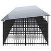 vidaXL Outdoor-Hundezwinger mit Dach Stahl 18,77 m&sup2;