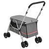 vidaXL Hundewagen Faltbar Grau 100x49x96 cm Leinenstoff
