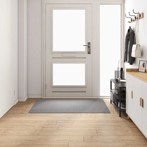 vidaXL Teppichl&auml;ufer Hellgrau 100 x 150 cm 100% Polypropylen