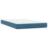 vidaXL Boxspringbett mit Matratze Dunkelblau 120x210 cm Samt