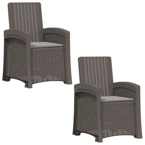 vidaXL Liegesessel Garten Rattan-Optik 2 stk. Hellgrau PP