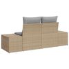 vidaXL Gartensofa mit Kissen Beige 184 x 62 x 69 cm Poly-Rattan