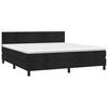 vidaXL Boxspringbett mit Matratze & LED Schwarz 180x200 cm Samt