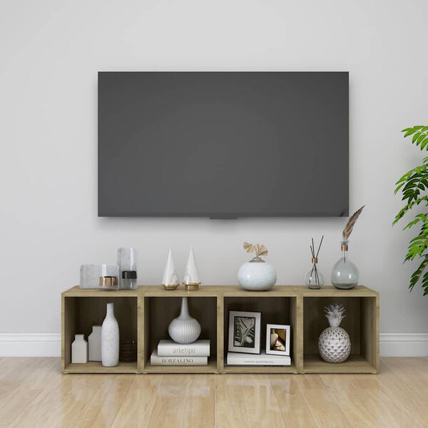 vidaXL TV-Schr&auml;nke 4 Stk. Sonoma-Eiche 37x35x37 cm Holzwerkstoff