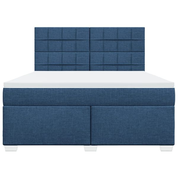 vidaXL Boxspringbett mit Matratze Blau 180x200 cm Stoff