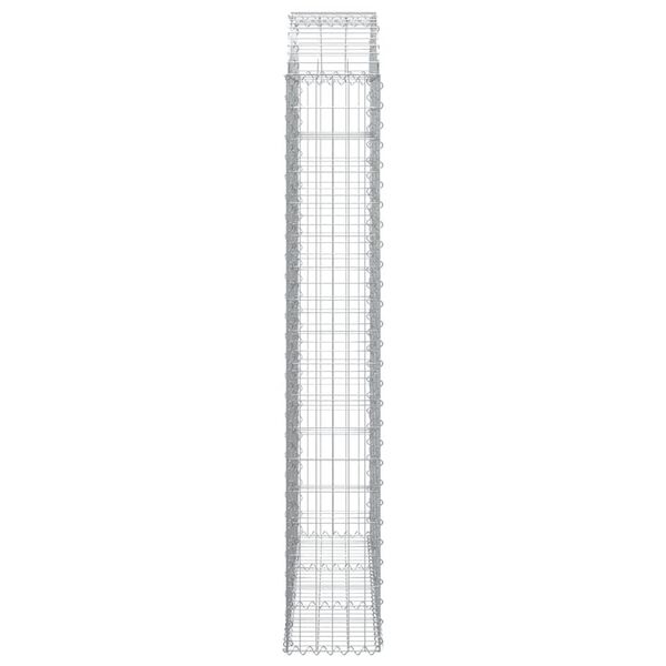vidaXL Gabione mit Hochbogen 150x30x180/200 cm Verzinktes Eisen