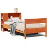vidaXL Massivholzbett mit Regal ohne Matratze Wachsbraun 100x200 cm