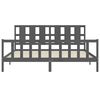 vidaXL Massivholzbett mit Kopfteil Grau 200x200 cm