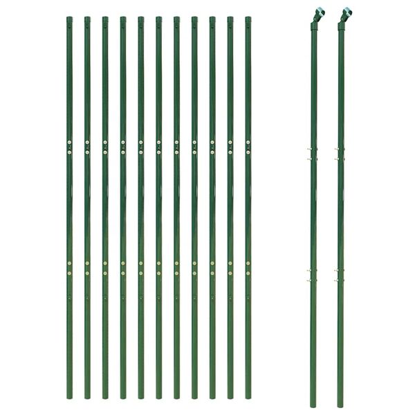 vidaXL Maschendrahtzaun Gr&uuml;n 2,2x25 m Verzinkter Stahl