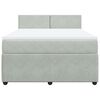 vidaXL Boxspringbett mit Matratze Hellgrau 140x200 cm Samt