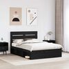 vidaXL Bettrahmen Schwarz 140 x 200 cm Massives Kiefernholz