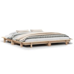 vidaXL Massivholzbett ohne Matratze 160x200 cm Kiefernholz