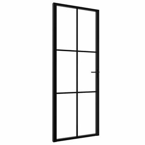 vidaXL Innent&uuml;r ESG Glas und Aluminium 76x201,5 cm Schwarz