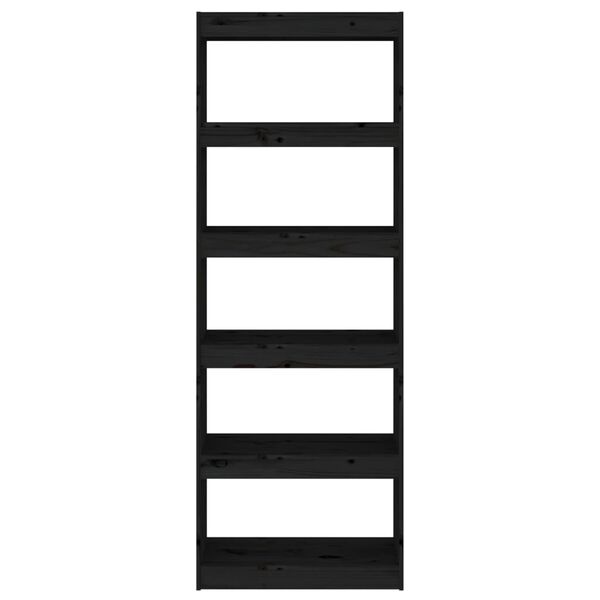 vidaXL B&uuml;cherregal/Raumteiler Schwarz 60x30x167,5 cm Massivholz Kiefer