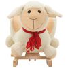 vidaXL Schaukeltier Schaf mit R&uuml;ckenlehne Pl&uuml;sch 60x32x50 cm Wei&szlig;