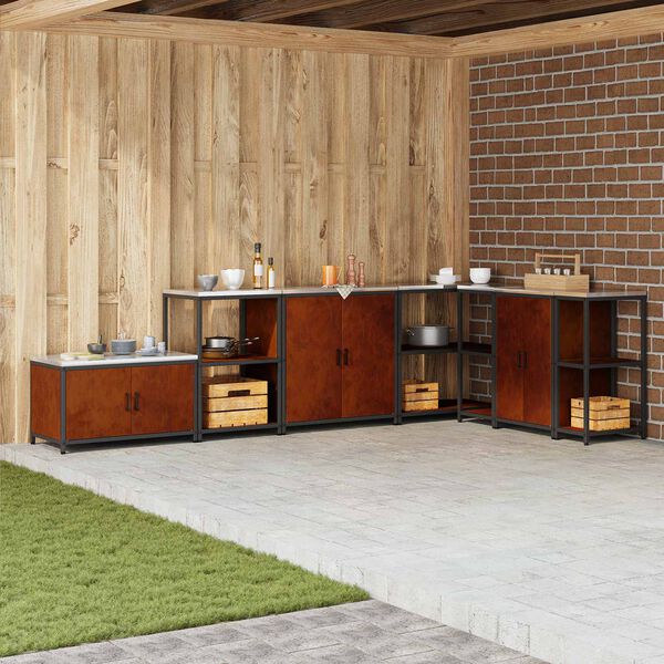 vidaXL K&uuml;chenaufbewahrung mit Regal Rostig 60 x 50 x 92 cm Stahl