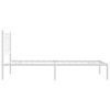 vidaXL Bettgestell mit Kopfteil Metall Wei&szlig; 107x203 cm