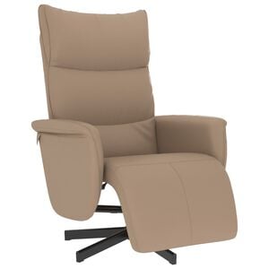 vidaXL Relaxsessel mit Fu&szlig;teil Cappuccino-Braun Kunstleder