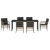 vidaXL Garten Essgruppe mit Kissen 7 pcs Hellgrau Poly-Rattan