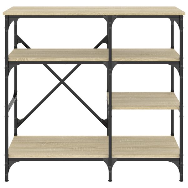 vidaXL B&auml;ckerregal Sonoma-Eiche 90x40x84 cm Holzwerkstoff und Metall