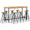 vidaXL 9-tlg. Bar-Set Massivholz Akazie und Altholz