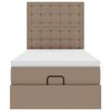 vidaXL Ottoman-Bett mit Matratze & LEDs 90x200 cm Kunstleder