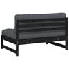vidaXL Mittelsofa Schwarz 120x80 cm Massivholz Kiefer