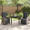vidaXL Garten Essgruppe mit Kissen 3 pcs Grau Poly-Rattan