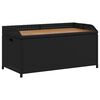 vidaXL Bank mit Stauraum Schwarz 100x50x52 cm Poly Rattan Akazienholz