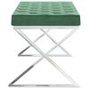 vidaXL Bank 97 cm Dunkelgr&uuml;n Samt und Edelstahl