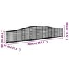 vidaXL Gabionen mit Hochbogen 6 Stk. 400x30x60/80 cm Verzinktes Eisen