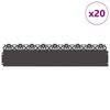 vidaXL Rasenkanten 20 pcs Schwarz 103 x 0,05 x 22 cm Stahl