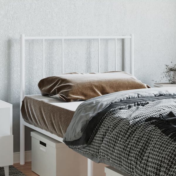 vidaXL Ersatz-Kopfteil Metall Wei&szlig; 90 cm