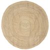 vidaXL Bereichsteppich Wei&szlig; &Oslash; 180 cm Jute