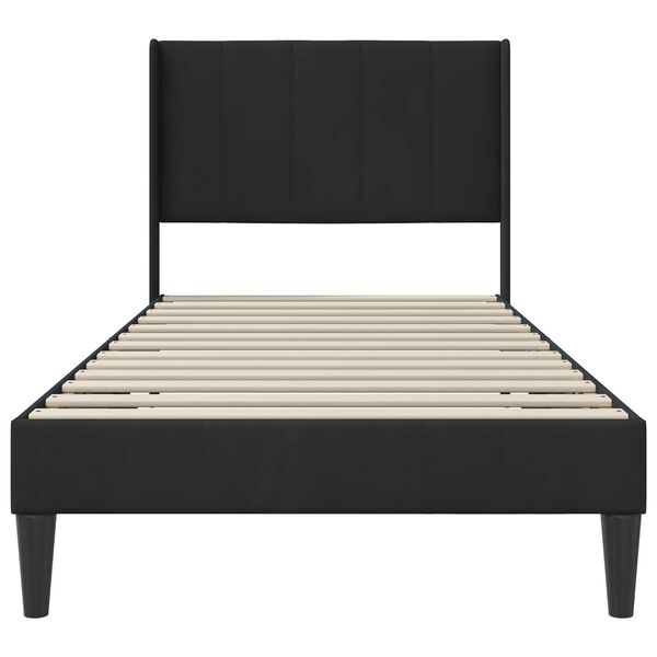 vidaXL Bettrahmen mit Kopfteil Schwarz 90 x 200 cm Samt