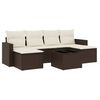 vidaXL 7-tlg. Garten-Sofagarnitur mit Kissen Braun Poly Rattan