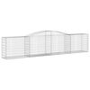 vidaXL Gabionen mit Hochbogen 2 Stk. 400x50x80/100cm Verzinktes Eisen