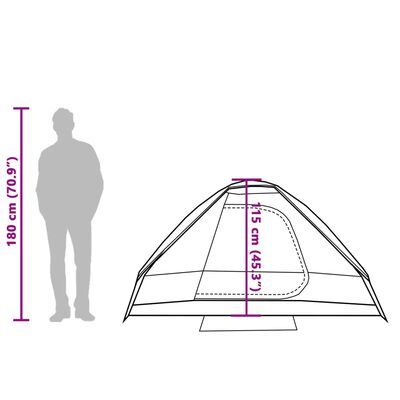 vidaXL Kuppel-Campingzelt 2 Personen Blau Wasserdicht