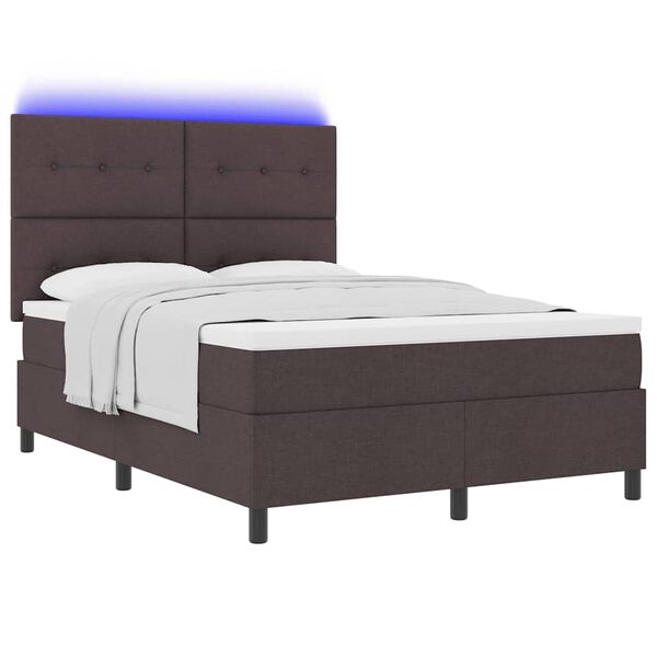 vidaXL Boxspringbett mit Matratze Dunkelbraun 160 x 200 cm Stoff