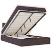 vidaXL Ottoman-Bett mit Matratze & LEDs Dunkelbraun 120x200 cm Stoff