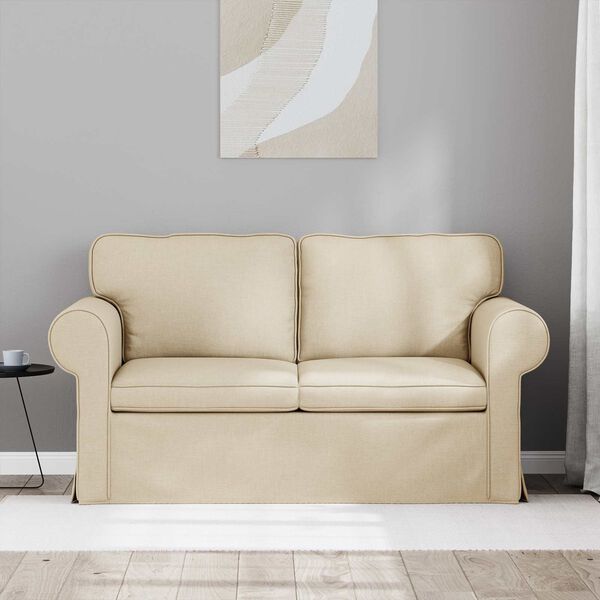 vidaXL Sofa Creme Gesamtabmessungen: 155 x 82 x 80 cm (B x T x H) Samt