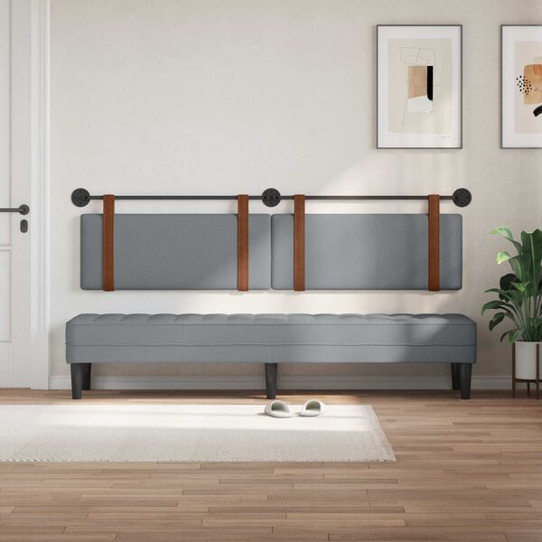 vidaXL H&auml;ngevorderseite Uni Hellgrau 210 x 55 x 5 cm Antikes PU