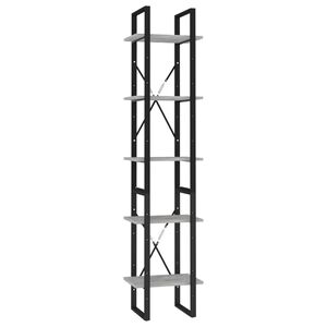 vidaXL B&uuml;cherregal 5 F&auml;cher Betongrau 40x30x175 cm Holzwerkstoff