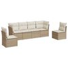 vidaXL 6-tlg. Garten-Sofagarnitur mit Kissen Beige Poly Rattan