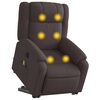 vidaXL Elektrischer Massagesessel mit Aufstehhilfe Dunkelbraun Stoff
