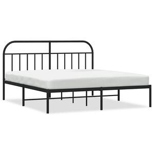 vidaXL Bettgestell mit Kopfteil Metall Schwarz 183x213 cm