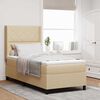 vidaXL Boxspringbett mit Matratze Creme 100 x 200 cm Stoff