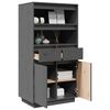 vidaXL Highboard Grau 60x40x116,5 cm Massivholz Kiefer