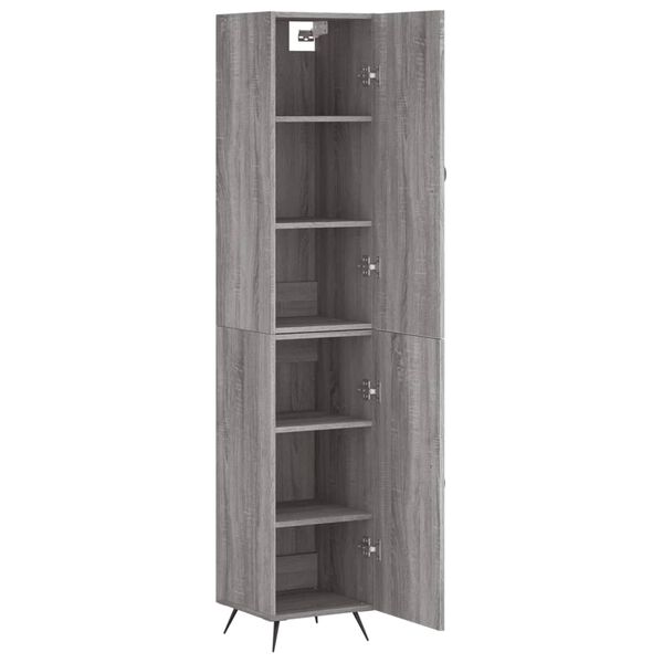 vidaXL Highboard Grau Sonoma 34,5x34x180 cm Holzwerkstoff