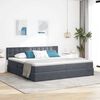 vidaXL Bett mit Stauraum und LED mit LED Dunkelgrau 200 x 200 cm Samt